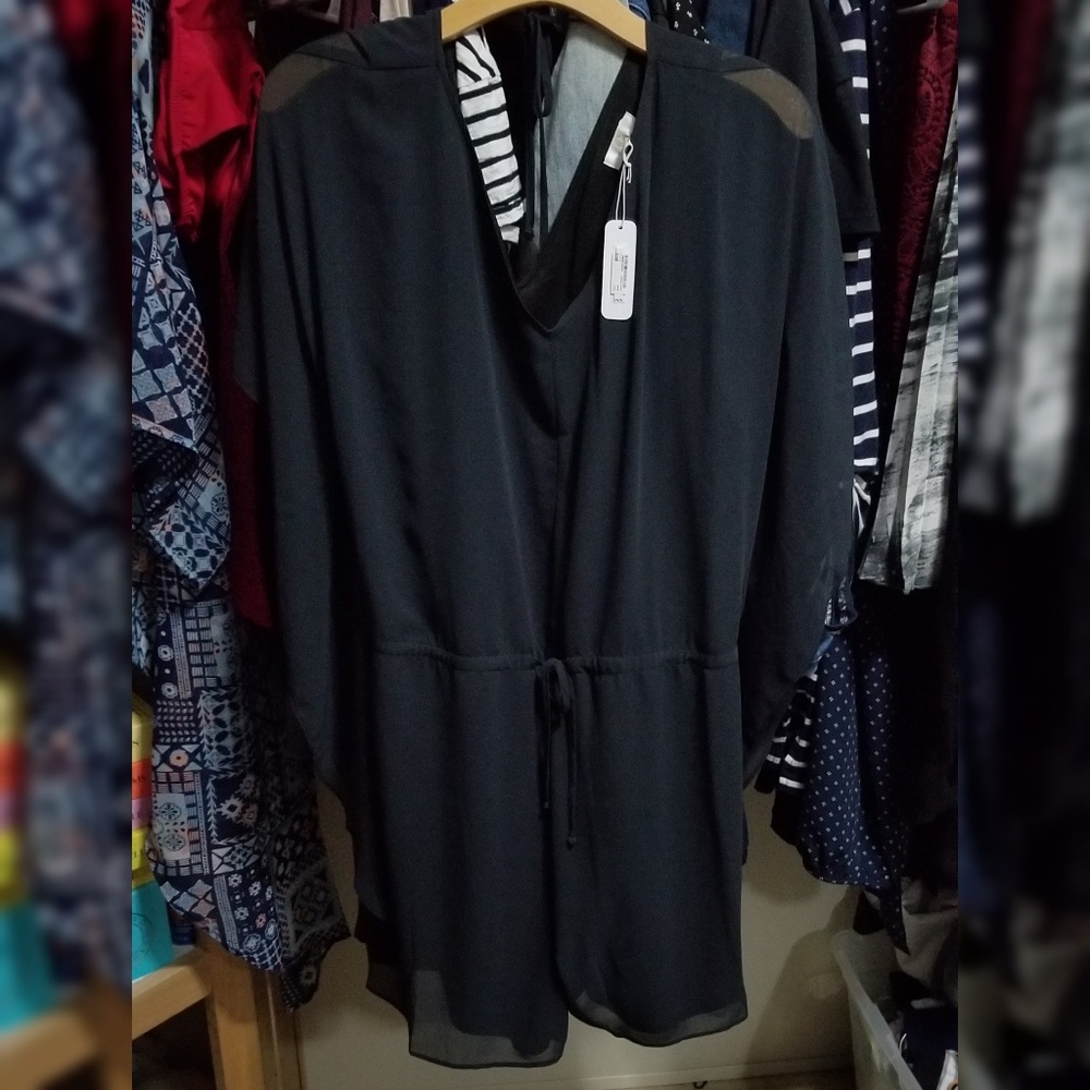 NWT Charming Charlie black romper L